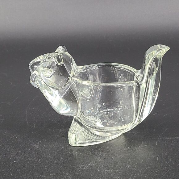 Vintage Avon Glass Sleeping Cat and Squirrel Votive Candle Holders - Picture 3 of 8